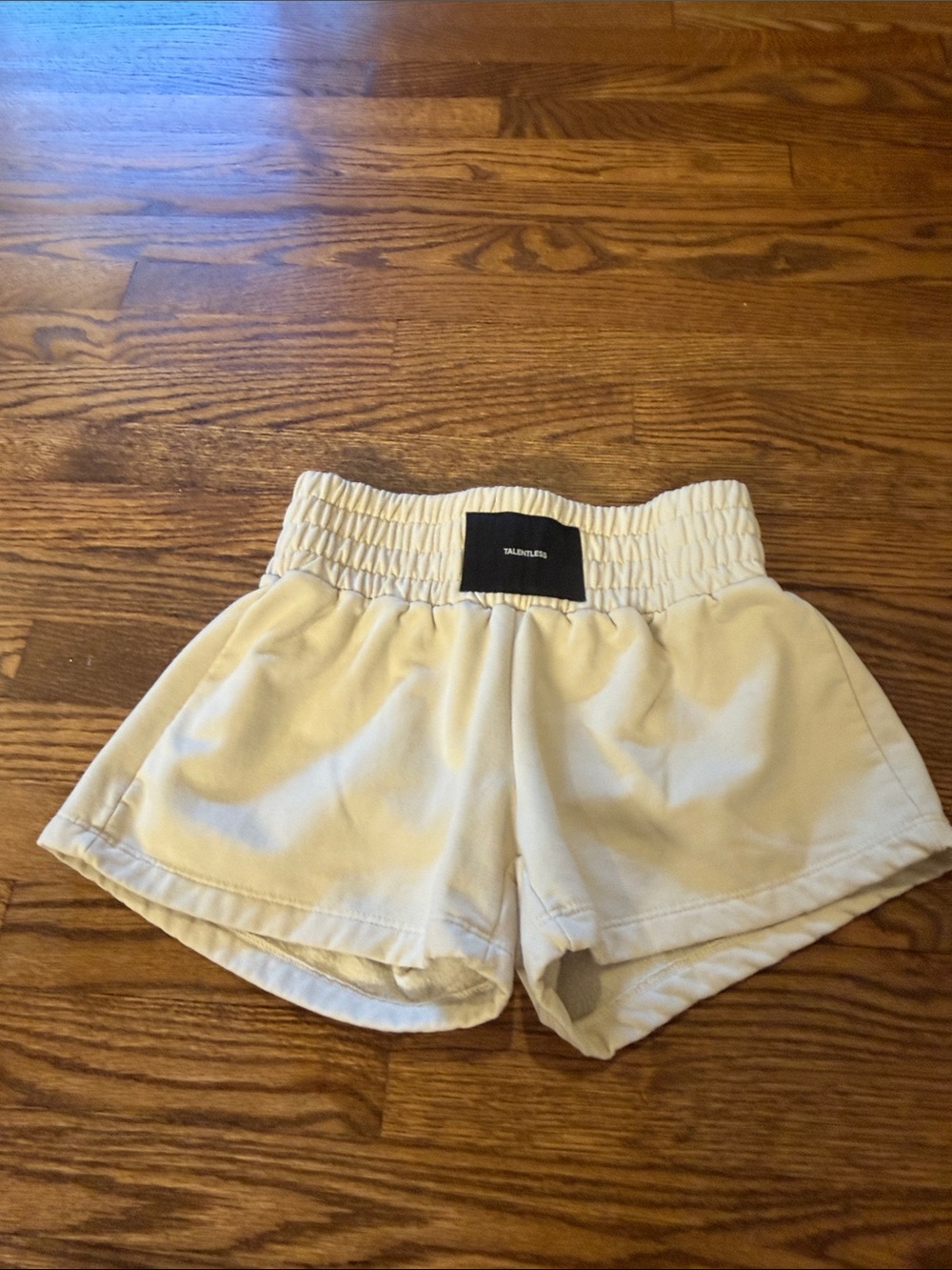Talentless Cream High-Waist Elastic Casual Shorts Size XS